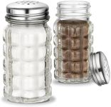 1.5 oz Retro Salt and Pepper Shakers, Small Retro-style, Crystal-Clear Glass Salt and Pepper Shakers Set For Home Kitchens or Restaurants