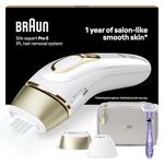 Braun IPL Silk-Expert Pro 5, at Home Hair Removal with Pouch, Precision Head and Venus Razor, Alternative for Laser Hair Removal, Gift for Women, White/Gold, PL5137