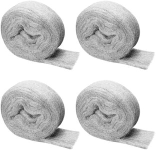Shineboc Steel Wool Mice Control, 4 Pack of 3.1" x13 Ft #00 Steel Wool Roll Gap Filler for House Garage Garden, Keep Mice Away from Holes Siding Pipeline Vents Wood Metel Polishing, Fine