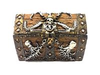 5.5 Inch Skull and Chain Pirate's Chest Jewelry/Trinket Box Figurine by PTC