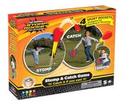 Stomp Rocket Stomp & Catch Rocket Launcher Game for Kids - 4 Foam Tipped Rockets, 1 Launcher Stand, and 1 Catching Net - Fun Outdoor Toy and Gift for Boys or Girls Age 5+ Years Old