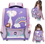 Yakiter School Bag, Kids Backpacks Cartoon Cute Kids Travel Backpack Red Unicorn Backpack, Durable and Water Proof, Suitable for Boys Girls to Schooll Backpacks for Daily Use and Traveling(Purple)