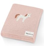 Bleu La La Swaddle Blanket for Baby Girls 100% Luxury Cotton Knit Buttery Soft Receiving Swaddling Crib Stroller Bassinet Blanket for Shower Gift Registry for Newborns & Infants (Unicorn - Pink)