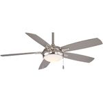 Minka Aire F534L-BN LUN-AIRE, 54" 5-Blades LED Ceiling Fan in Brushed Nickel Finish with Silver Blades