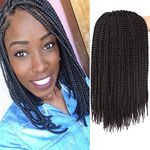 7Packs/Lot Box Braids Crochet Hair Extensions Pre looped Crochet Hair Crochet Braids Box Braid Crochet Hair Crochet Braids Hair for Black Women (14Inch(Pack of 7), 1B)