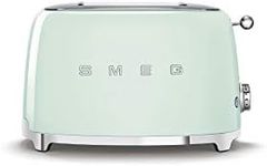 Smeg TSF01PGUK 2 Slice Toaster, Extra Wide Slots, 3 Pre-Set Options, 950W, Pastel Green