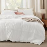 Bedsure Grid Tufted Duvet Cover King Size - Shabby Chic Duvet Cover Set, 3pcs King Size Boho Bedding Set for All Seasons, Includes 1 All-Season Duvet Cover & 2 Pillowcases (White, King,104"x90")