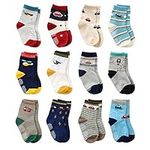 12 Pairs Toddler Boy Non Skid Socks