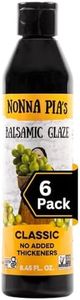 Nonna Pia’s Classic Balsamic Glaze - IGP Certified Balsamic Vinegar Glaze from Modena - Thick, Velvety Balsamic Glaze Drizzle for Meat, Salads, Veggies - Non-GMO, Gluten-Free - 8.45oz (Pack of 6)