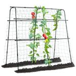 FOLLOOK Cucumber Trellis for Garden, 63" Tall Metal Pea Tunnel Garden Arch Trellis for Climbing Plants Outdoor, A Frame Trellis Support Vegetables Squash Cucumber Trellis for Raised Bed, Lightweight