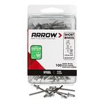 Arrow Fastener RSS1/8IP 1/8-Inch Short Rivets, 100-Pack (Steel)