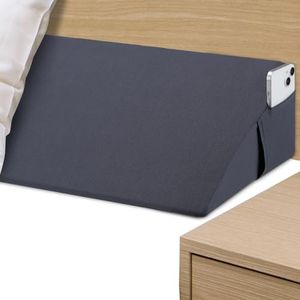 HABUTWAY Full Size Wedge Pillow Headboard, Bed Gap Filler, Memory Foam Bed Triangle Pillow Wedge with Pocket, Close The Gap(0-7") Between Your Mattress and Headboard-Gray (10''x6''x54'')…
