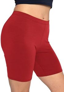 Stretch is Comfort Womens Cotton Bike Shorts Red,2X Plus