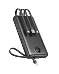 VEEKTOMX Power Bank with Built in Cables, 20000mAh Huge Capacity Portable Charger with 5 Output and LED Display, External Battery Compatible with iPhone/iPad/Samsung and Other Smart Devices for Travel