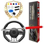 Tevlaphee Steering Wheel Lock, Steering Lock, Car Steering Wheel Lock, Vehicle Anti-Theft Lock, Adjustable, Universal Fit, Heavy Duty(Red)