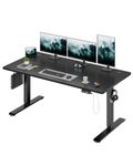 Devoko Electric Standing Desk 160 x 80cm with USB Charging Height Adjustable with Desktop Sit Stand Up Heavy Duty Steel 3 Memory Smart Pannel(Black)