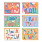 S&O Fun Thank You Cards with Envelopes - Blank Thank You Cards for Handwritten Messages - Thank You Notes with Envelopes Set of 24 - Assorted Thank You Cards for Teachers with Color Envelopes