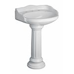 Barclay 3-654WH Vicki Vitreous China Pedestal Lavatory with 4-Inch Centerset