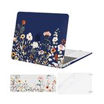 MOSISO Compatible with MacBook Air 13 inch Case M1 2021-2018 A2337 A2179 A1932, Garden Flowers Hard Shell Compatible for MacBook Air M1 Case 13.3 inch & Keyboard Cover &Screen Protector, Blue