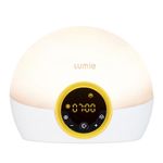 Lumie Bodyclock Rise 100 - LED Wake-Up Light Alarm Clock with Realistic Sunrise and Sunset, Dimmable, White/Yellow