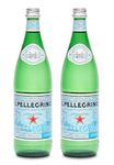 Sann Pellegrino Sparkling Natural Mineral Water Green Glass Bottle Each 750ml (Pack Of 2)