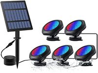 CORESLUX Solar Pond Lights, Waterproof IP68 Underwater Pond Lights Super Bright Submersible LED Lights with 18 LED Lamp Beads for Aquarium Tank Garden Pool (5 Lights)