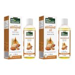 INDUS VALLEY Roghan Badam Sweet Almond Oil for Hair & Skin No Mineral Oil & Sulphate - Set of 2 (100ml*2=200ml)