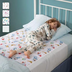 IMPROVIA® Toddler Bed Wetting Pad – 2 Pack 34x36 Waterproof Mattress Protector with Wings – Ultra Absorbent, Fast Drying, Non-Slip Washable Underpad for Kids & Potty Training – Space Design