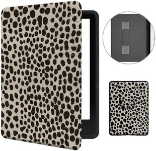 MOROCK Slim Case for 6" Kindle Paperwhite 10th Generation 2018 Release(Model No. PQ94WIF), Lightweight PU Leather Cover with Hand Strap, Auto Wake/Sleep Case for Amazon E-Reader, Khaki Leopard Print