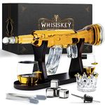 Whisiskey – Whiskey Decanter – Rifle - 1000 ml – Whiskey Carafe Set – Gifts for Men – Inc. 2 Whiskey Glasses - 4 Whiskey Stones – Spout – Ashtray - Glass Stopper and Pliers