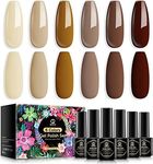 MEFA Gel Nail Polish Set Brown, 6 C