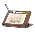 StrongTek Bamboo Easel with Handle, 16x12 Inch, Portable Table Easel, Lightweight 4 lbs, 7 Adjustable Angles, Built-in Storage, Versatile Sketch Board, Ideal for Drawing, Painting, and Laptop Stand