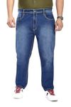 Pluss Tribe Men's Relaxed Denim Jeans (PT-M-JN-9003- Fadded Blue_44)