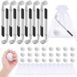 Chiisong 72 Pcs Golf Party Favor Set Includes 24 Golf Ballpoint Pen 24 Golf Stress Ball and 24 White Non Woven Bag for Golf Party Decorations Golf Themed Party Supplies Gifts Birthday Party