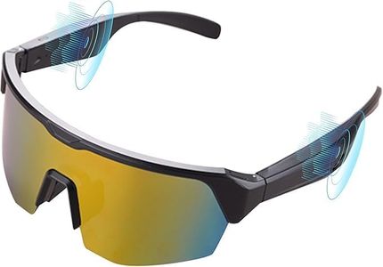 Smart Bluetooth Sunglasses, Sports Cycling Bluetooth Headphones, One Click Answer, UV Protection, Voice Navigation, Suitable for Outdoor Mountaineering, Cycling and Running, Gold