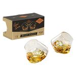 Gentlemen's Hardware Rocking Whisky Glasses, Silver, Set of 2, GEN144, 11 ounces