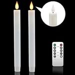 Flameless Candles Flickering, Punasi 9.6" LED Taper Candles Battery Operated with Remote Timer, Real Wax Candlesticks Fake Candles for Home Room Table Wedding Halloween Christmas Decor - Warm White