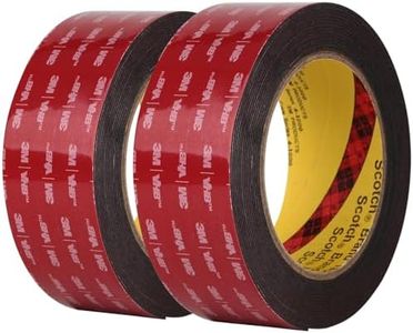 3M Double Sided Mounting Tape 2 Pack 2" Width 5925 Black Foam Tape High Bond Waterproof Heavy Duty Strong Adhesive Tape Thick 0.025in Fastener Replace Décor Frame Logos