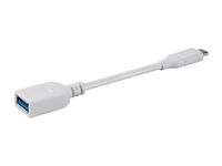 Monoprice USB & Lightning Cable - 0.15 Meter - White | 3.1 USB-C to USB-A Female Gen 1, 3A, 5 Gbps, use with Samsung Galaxy S9 S8 Note 8, Pixel, LG V30 G6 G5 - Select Series