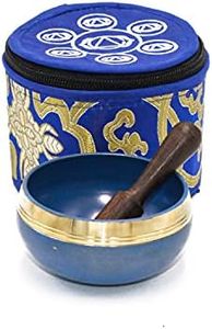 Singing Bowl - For Meditation, Yoga, Sound Therapy, Spiritual Healing, Prayer, Relaxation, Gift (Blue)