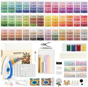 RIACHROW 75,000+ Pcs 2.6mm Mini Fuse Beads Kit - Professional 144-Color Studio System with 1200W Iron & Holeless Pixel Art Master Tools - Aesthetic Gift for Adults (144-Color Master Kit)