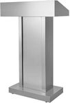 Stainless Steel Podium Stand,Pulpitos para Iglesias, Double-Layer Storage, Easy to Install Podium, Suitable for Churches, Classrooms, Conference Rooms, Etc (Stainless Steel)