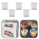 EYNEL 5-Piece Clear Plastic Fridge Side Door Storage Box Set: Mini Organizer Bins for Refrigerator, Cabinet, Pantry - Multi-Purpose Storage for Small Items, Fruits, Vegetables (Clear, 5 Pack)