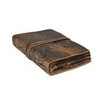 Vintage Leather Journal with Burned Edge Paper - 6"x9" (15x23cm) - Rustic Antique Notebook Perfect for Writing, a Book of Shadows Journal, a Grimoire, Sketching, Drawing, as a Diary