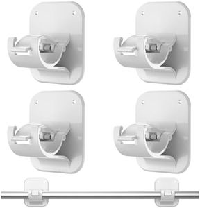 Adhesive Curtain Rods No Drilling Holder,No Drill Curtain Rod Brackets,Renter Friendly Curtain Hooks for Hanging Drapes,Over Blinds for Dorm Apartment Kitchen Bedroom Home Bathroom