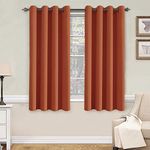 H.VERSAILTEX Blackout Curtains 2 Panels for Bedroom Light Blocking Room Darkening Curtain Drapes for Living Room, Thermal Insulated Grommet Top, Each 52 by 63 Inch, Burnt Orange, Sold Pair