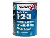 Zinsser Bulls Eye 1-2-3 Primer-Sealer & Stain Killer 1 Litre Ready Mixed Colour - White