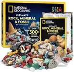 NATIONAL GEOGRAPHIC Rock Collection Box for Kids – 300 Piece Gemstones and Crystals Set Includes Geodes and Real Fossils, Rocks and Minerals Science Kit for Kids, A Geology Gift for Boys and Girls