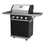 Comfort Garden 4-Burner BBQ Grill with Side Burner | 3008.70 sq cm Primary Cooking Area | Porcelain Cast Iron Grids | 48,500 BTU Main Burners | Steel Construction | Black PE Finish