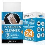 iCloth Extra Large Monitor and TV Screen Cleaner Pro-Grade Individually Wrapped Wet Wipes, 1 Wipe Cleans Several Flat Screen TV's and Monitors, 24 Wipes